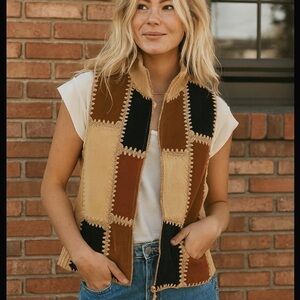 Vintage Designer Studio Suede Vest S